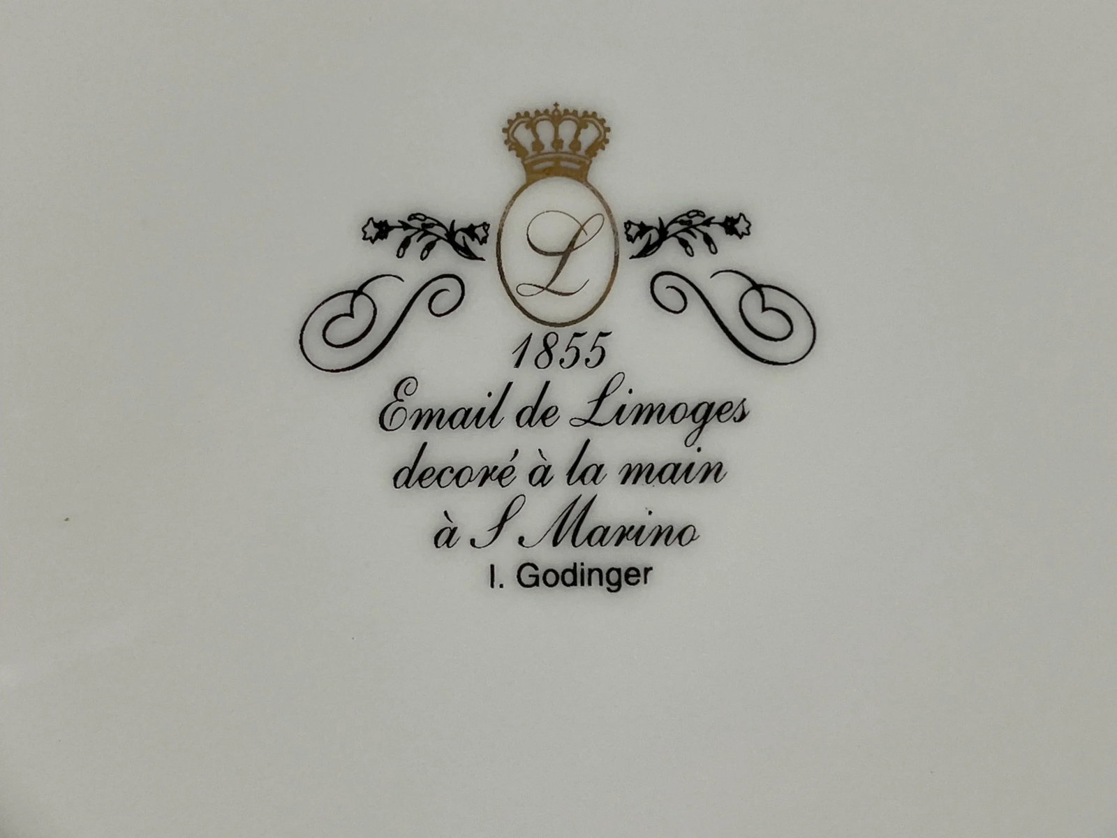 Vintage 'Email De Limoges Godinger' Fruit Plates- Set of 6 - 12