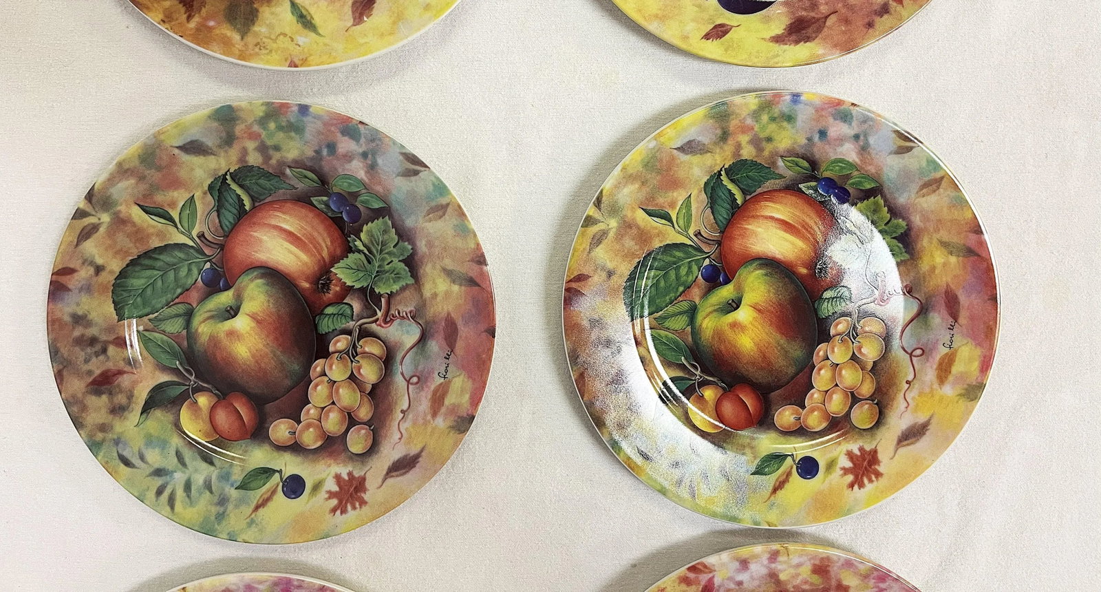Vintage 'Email De Limoges Godinger' Fruit Plates- Set of 6 - 3