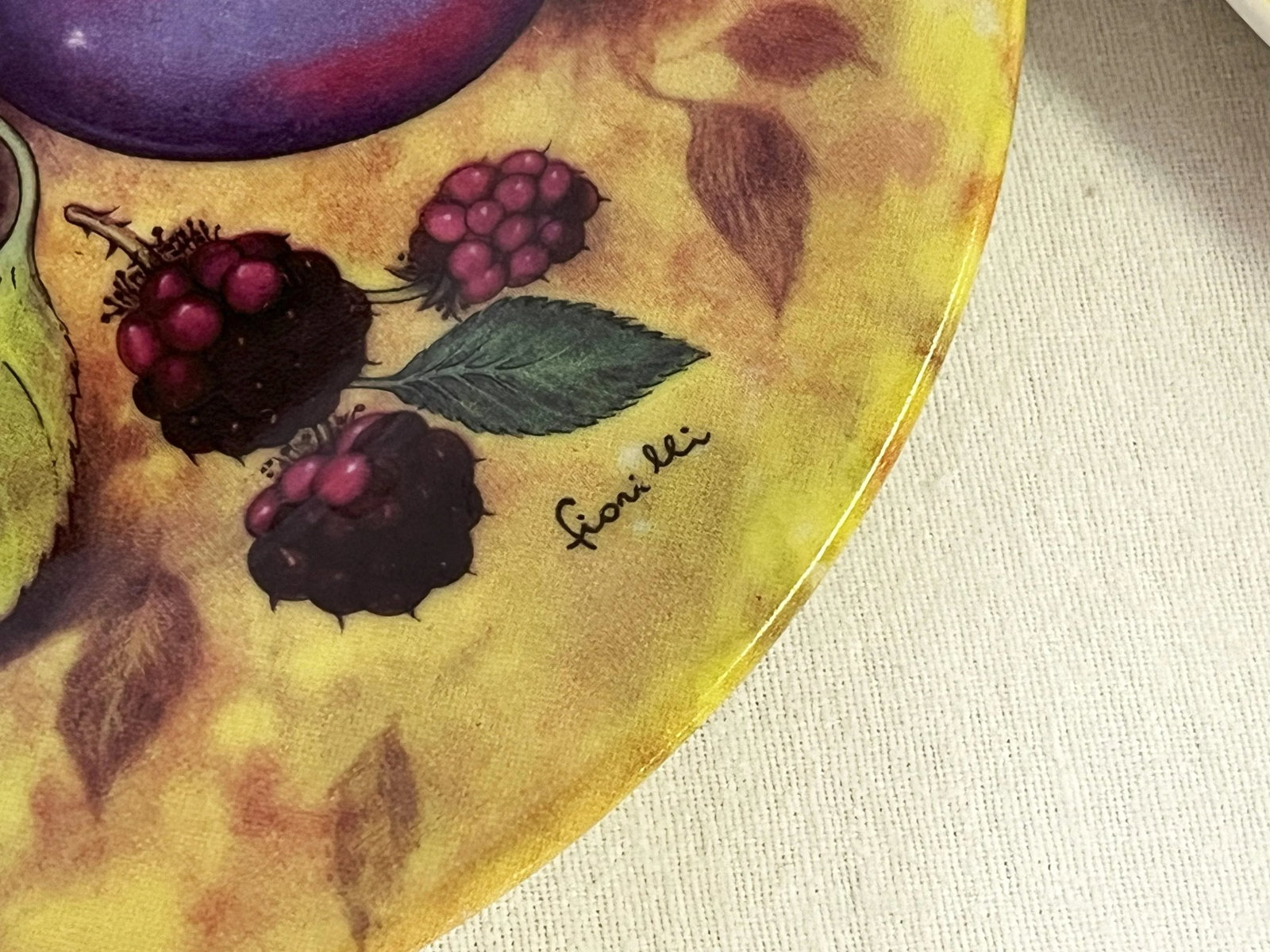 Vintage 'Email De Limoges Godinger' Fruit Plates- Set of 6 - 8