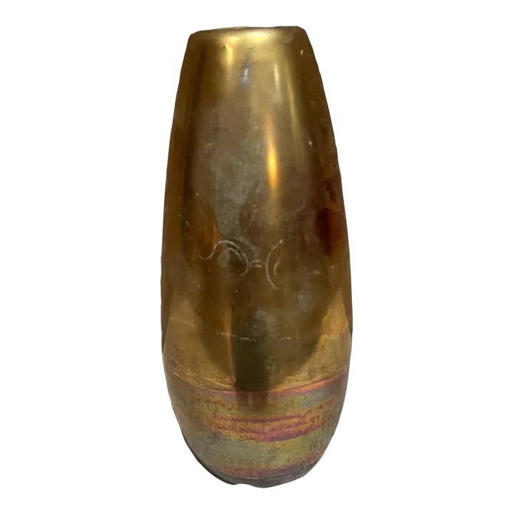 Weller Pottery Lasa Glazed Gold Vase Art Landscape (1 of 9)