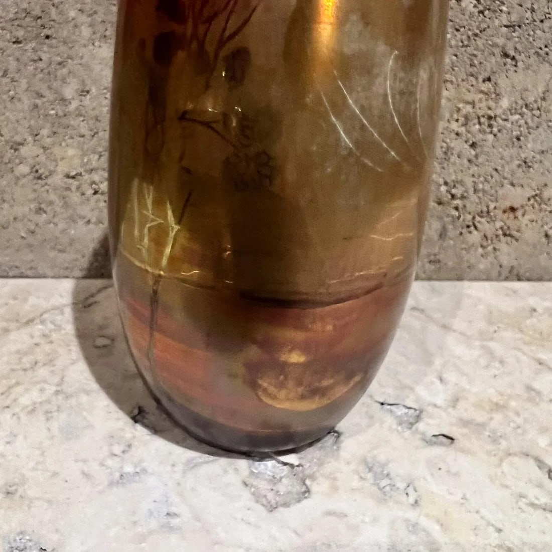 Weller Pottery Lasa Glazed Gold Vase Art Landscape - 3