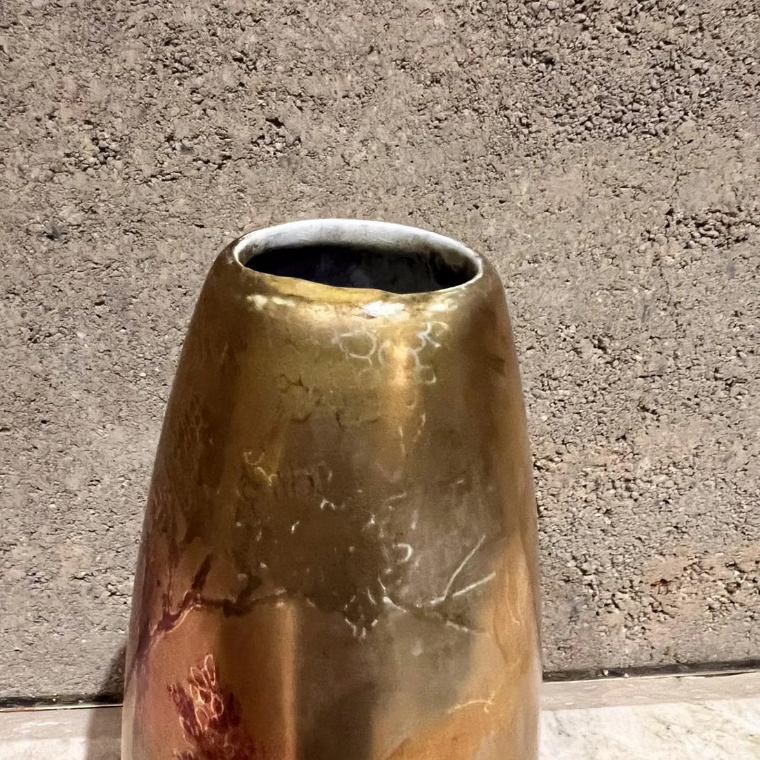 Weller Pottery Lasa Glazed Gold Vase Art Landscape - 4