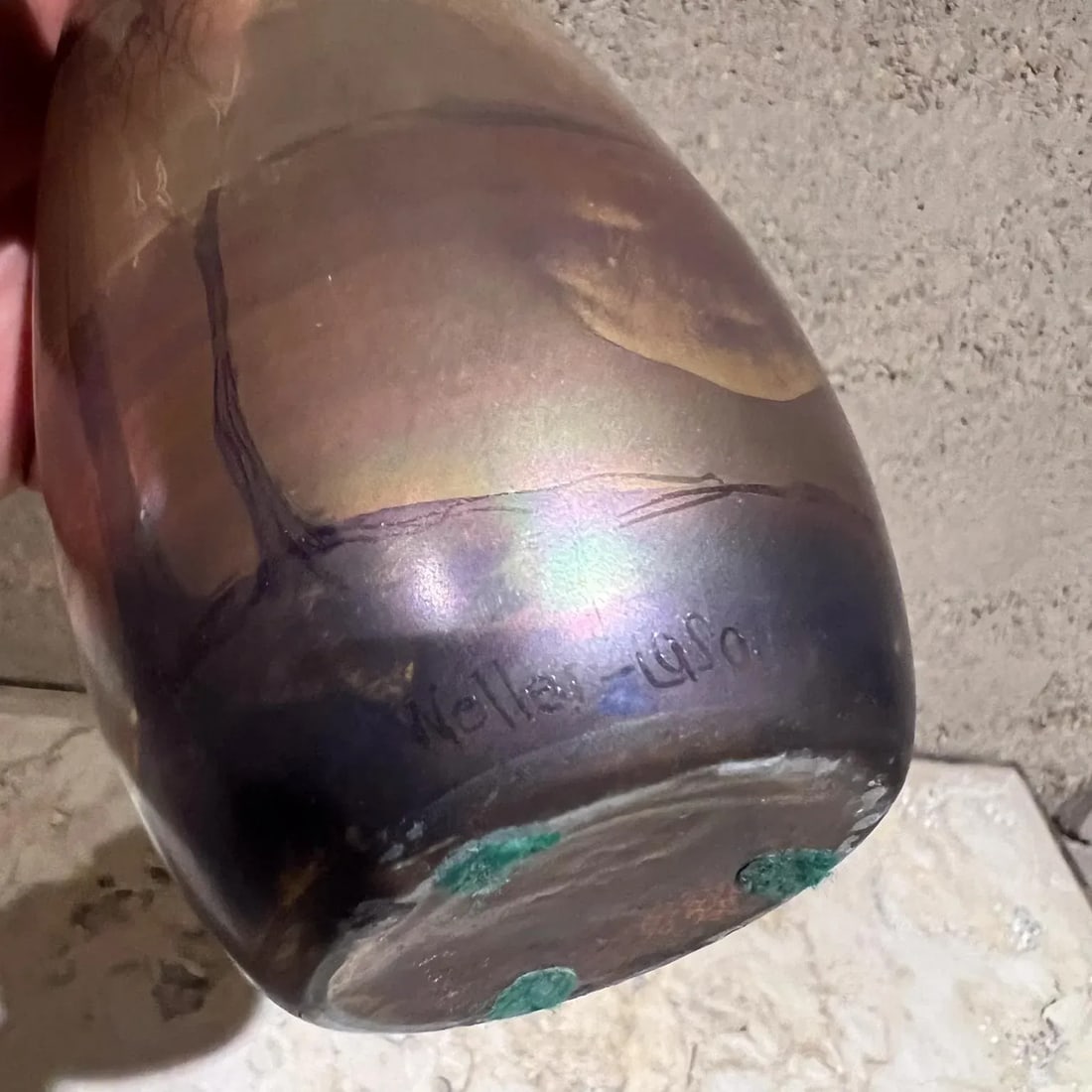 Weller Pottery Lasa Glazed Gold Vase Art Landscape - 8