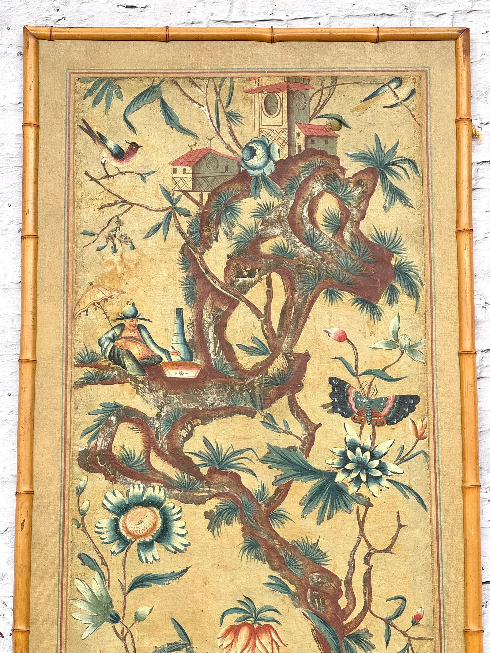 18th Century French or Italian Hand-Painted Chinoiserie Panel - 4