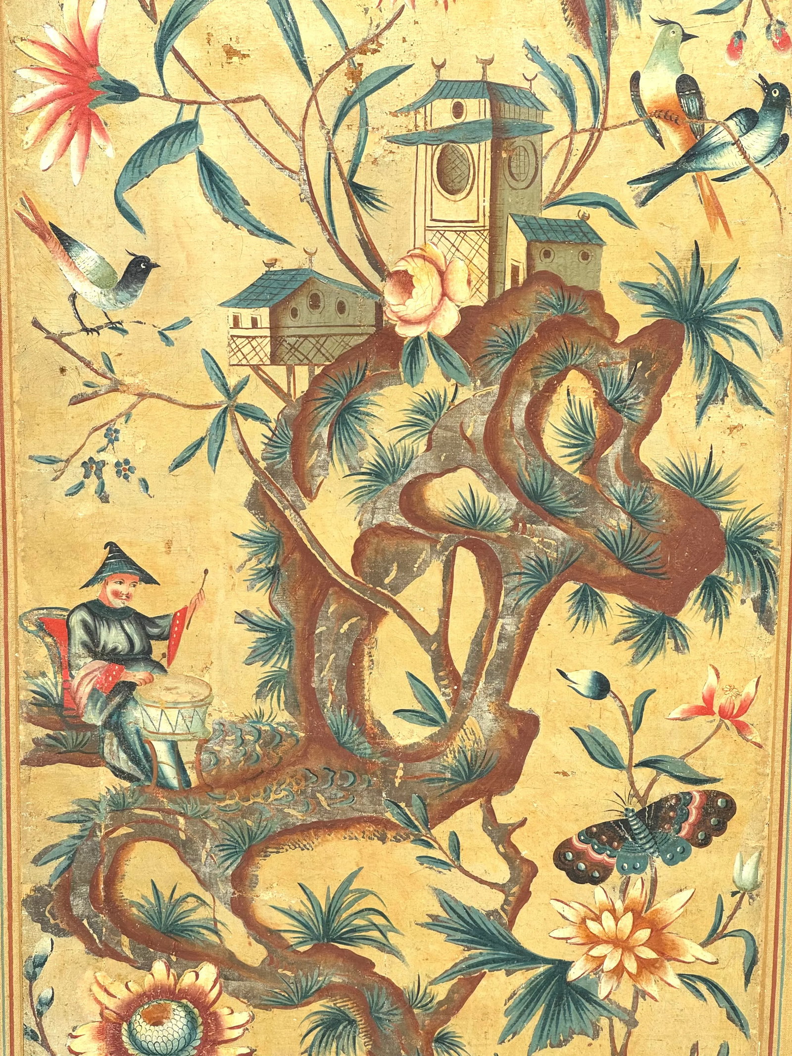 18th Century French or Italian Hand-Painted Chinoiserie Panel - 6