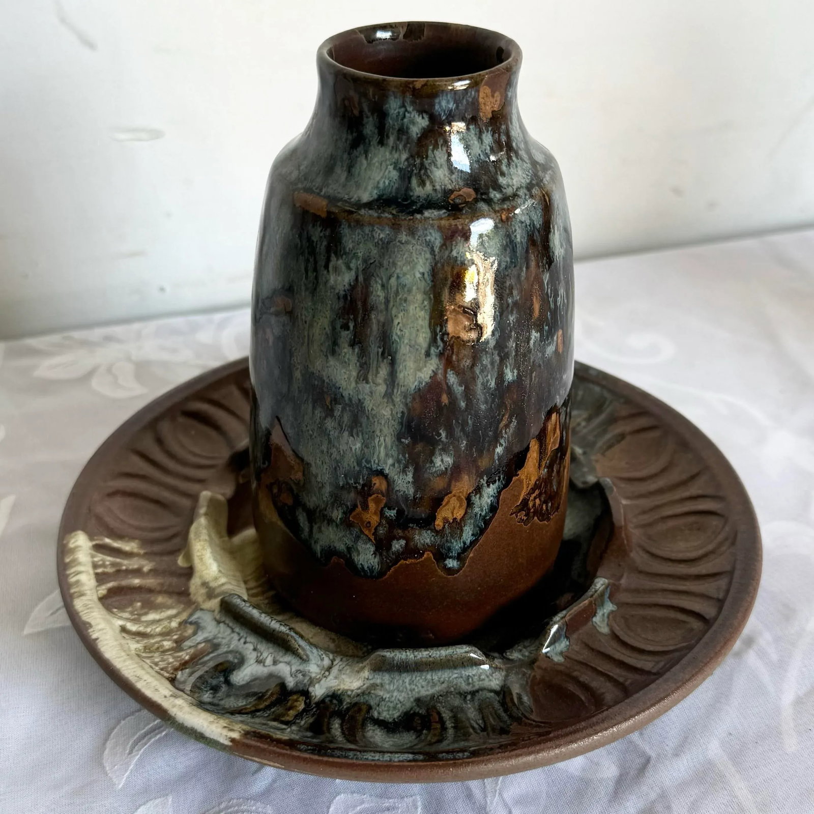 Vintage Ash Tray and Vase by Pottery Craft - 2 Pieces - 2