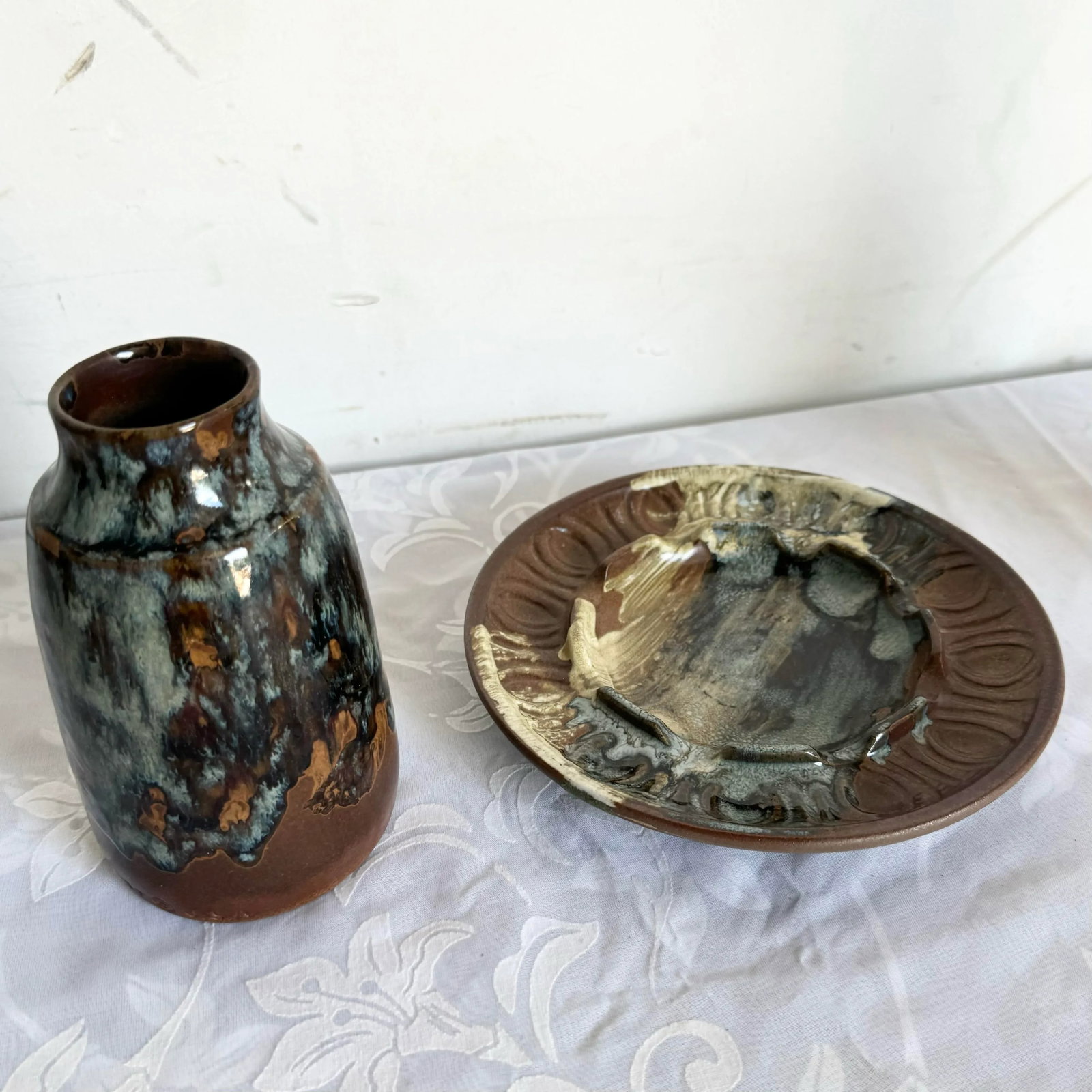 Vintage Ash Tray and Vase by Pottery Craft - 2 Pieces - 3