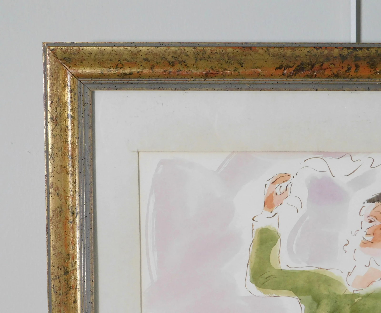 Moshe Raviv "Dancing Hasidim" Original Watercolor on Paper Signed - 5