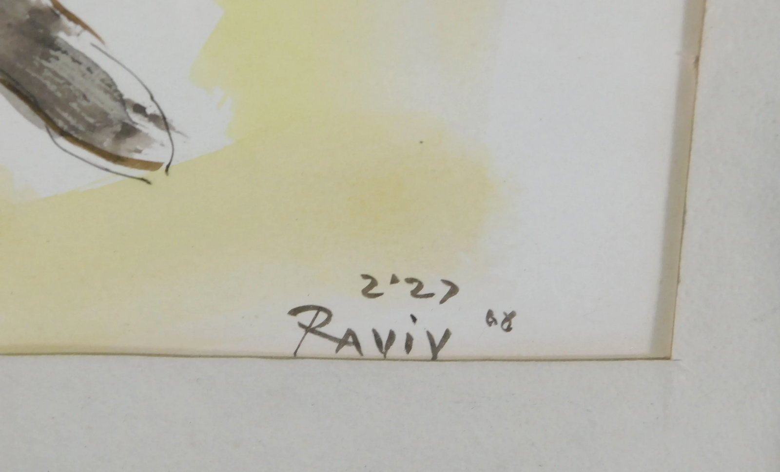 Moshe Raviv "Dancing Hasidim" Original Watercolor on Paper Signed - 9