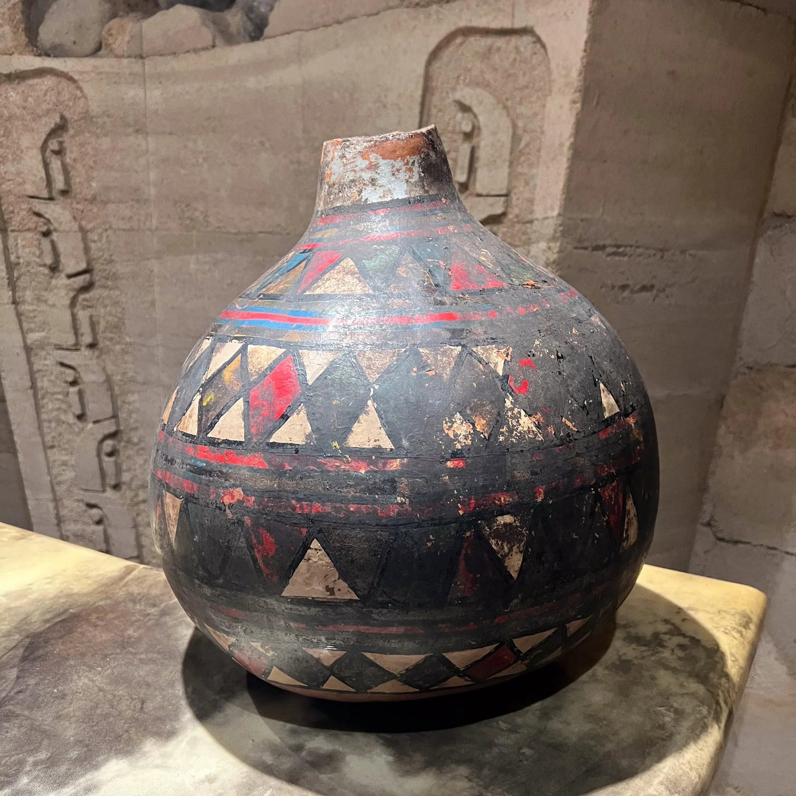 Folk Art Hand Painted XL Colorful Gourd - 3