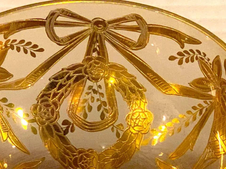 Early 20th Century Set of Six Gilt Enameled Frosted Grand Coupes/ Dessert or Seafood - 9