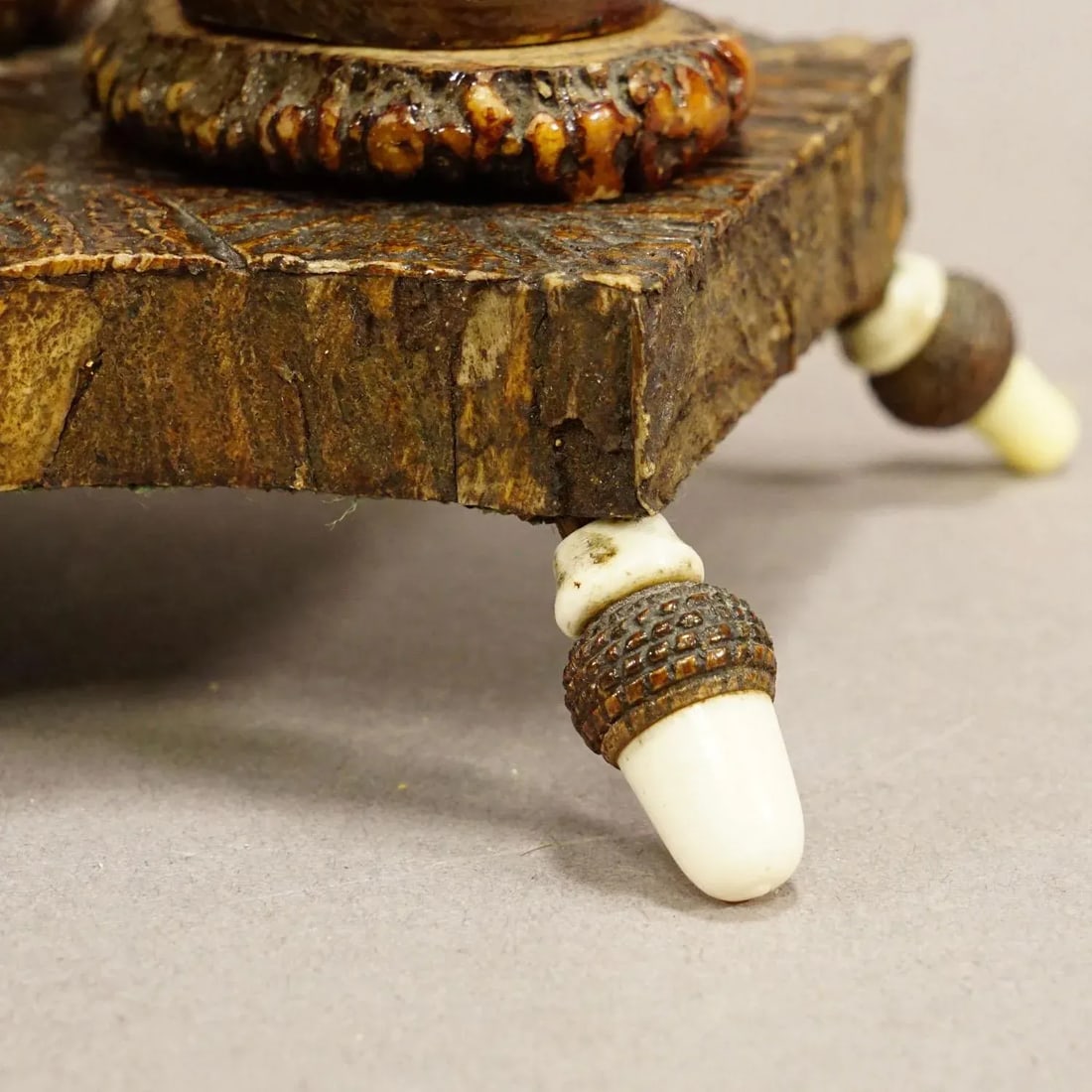 Rare Antler Desk Standish With Elaborate Carvings, Germany Ca. 1840 - 5