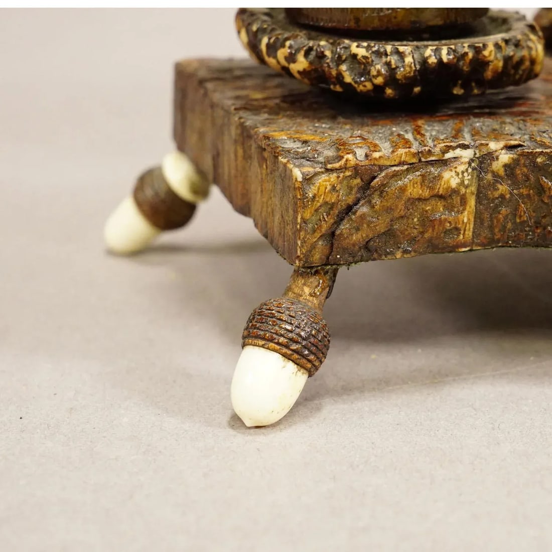 Rare Antler Desk Standish With Elaborate Carvings, Germany Ca. 1840 - 8