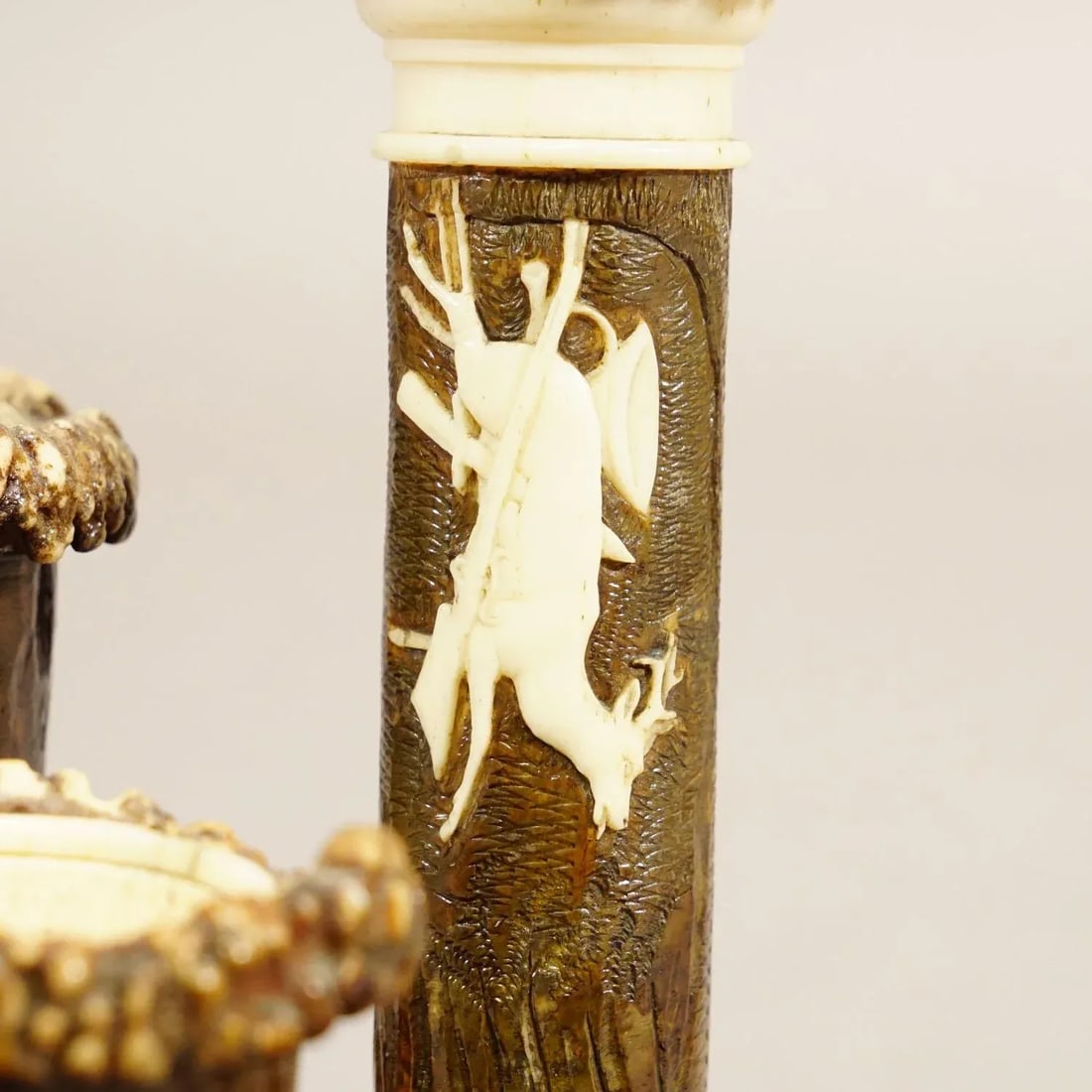 Rare Antler Desk Standish With Elaborate Carvings, Germany Ca. 1840 - 9