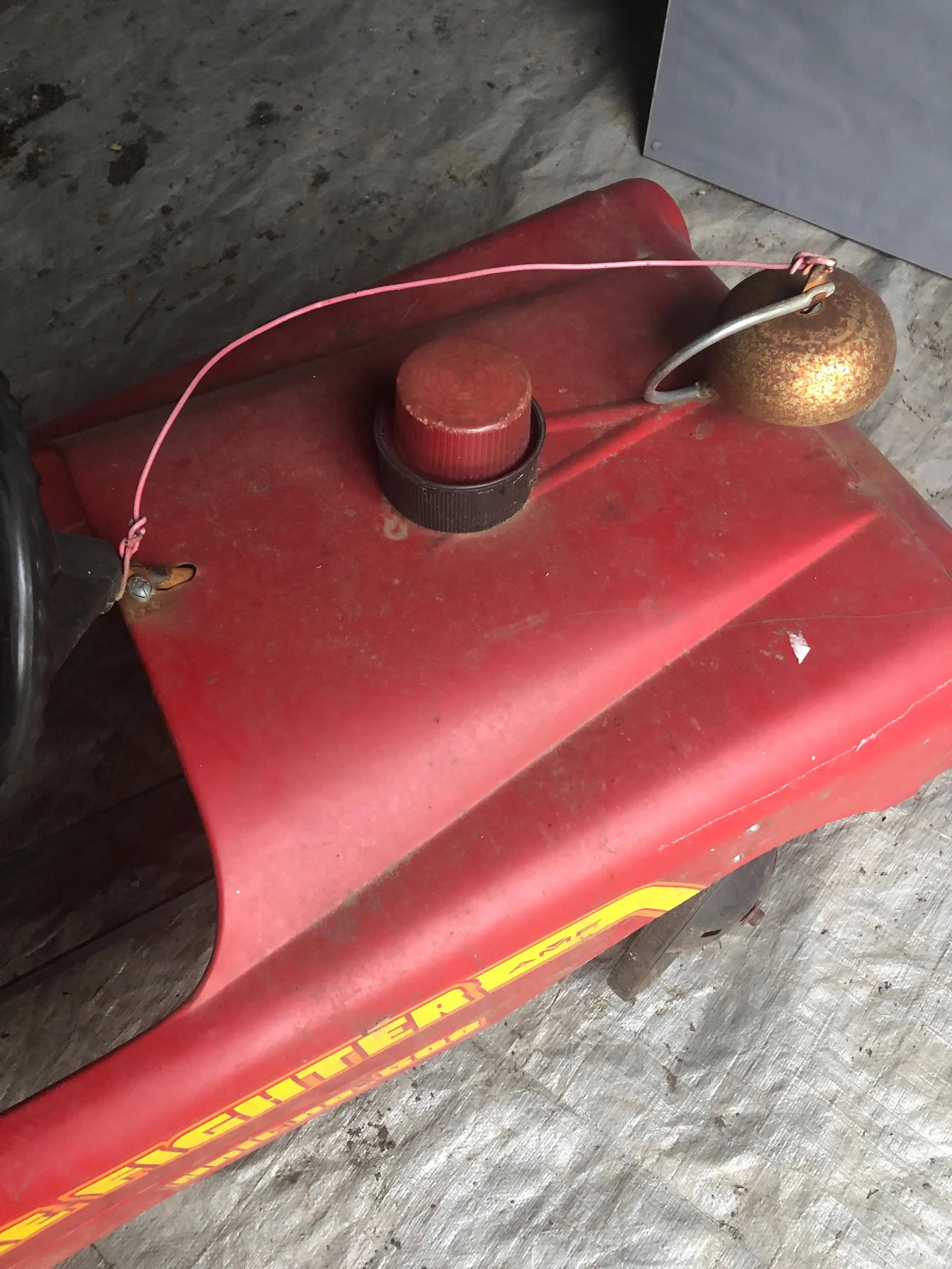 Vintage Fire Engine Toy Pedal Car With Ladders - 7