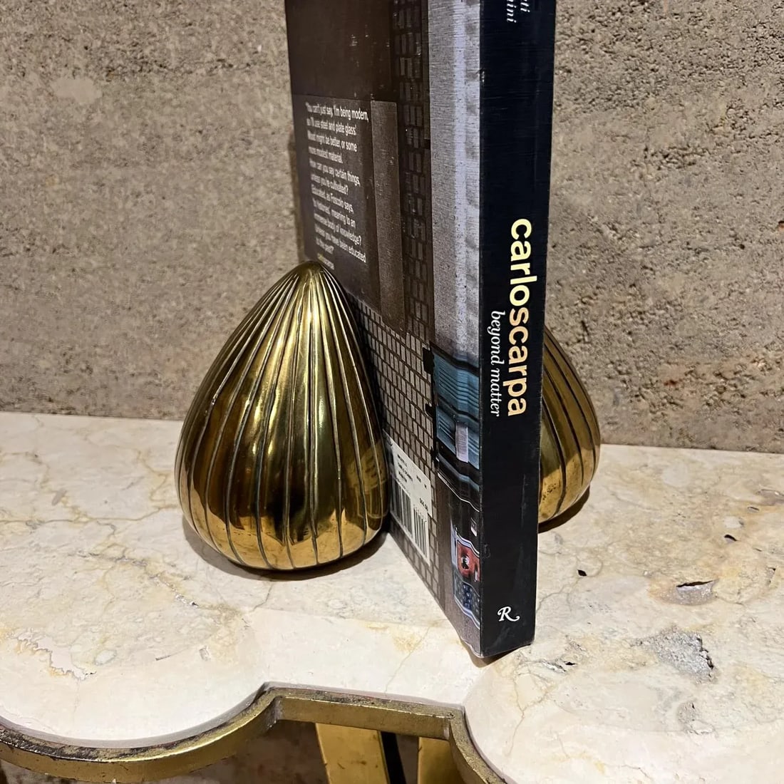 1950s Ben Seibel Brass Clam Shell Bookend Set - 2