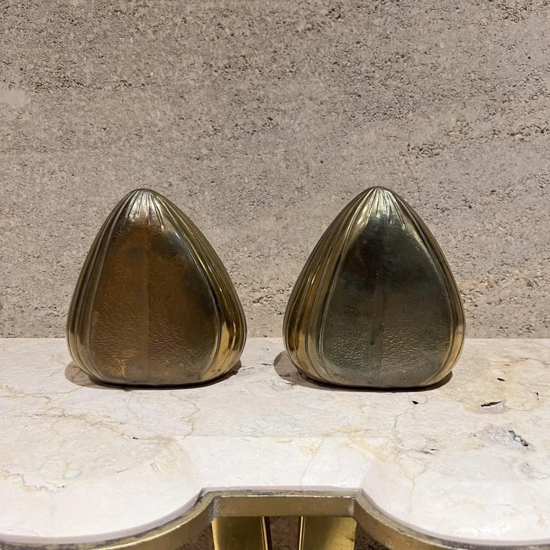 1950s Ben Seibel Brass Clam Shell Bookend Set - 7