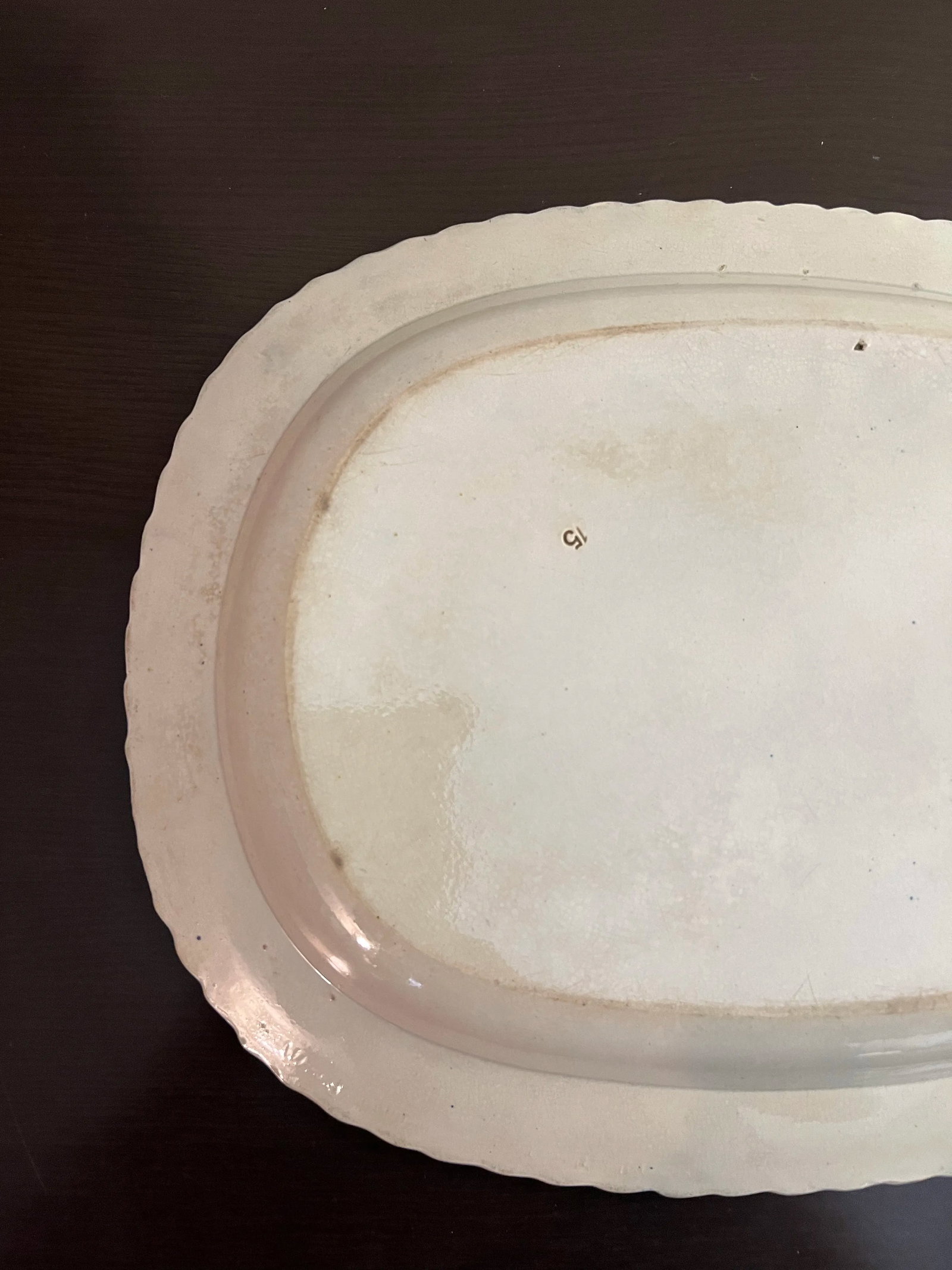 Antique Pearlware Blue Feather Edge Platter, Circa 1820's - 11