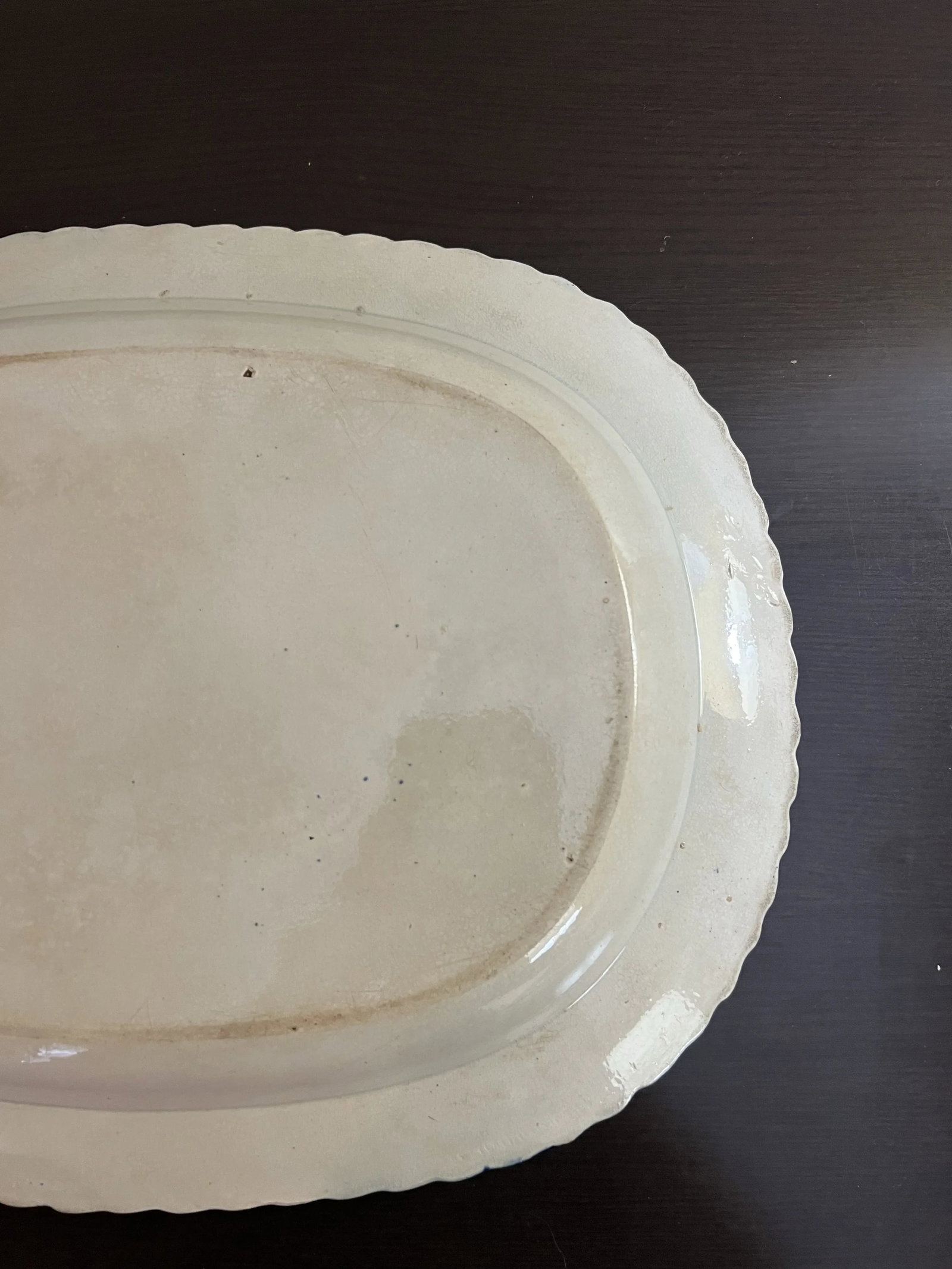 Antique Pearlware Blue Feather Edge Platter, Circa 1820's - 9