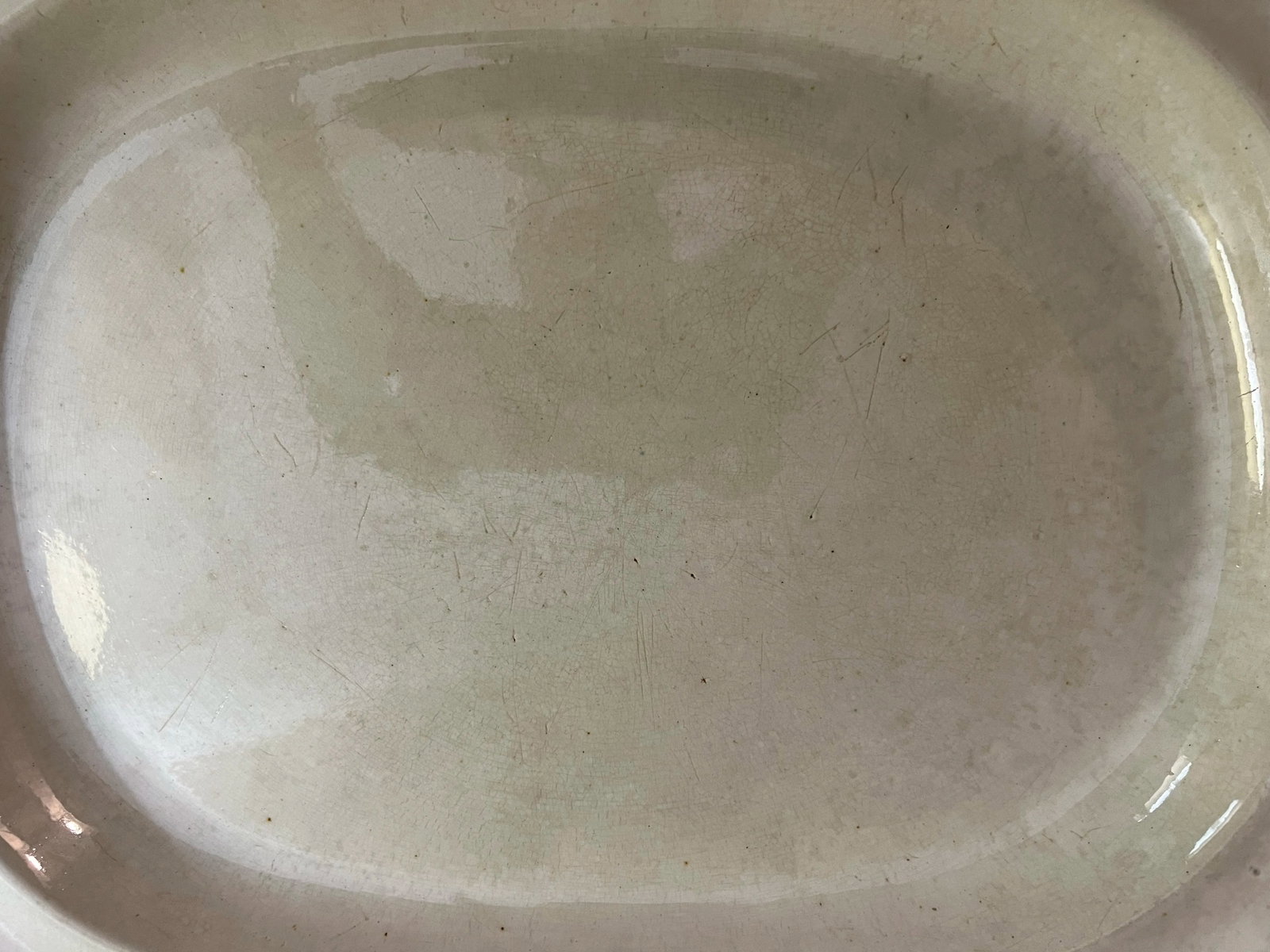 Antique Pearlware Blue Feather Edge Platter, Circa 1820's - 8