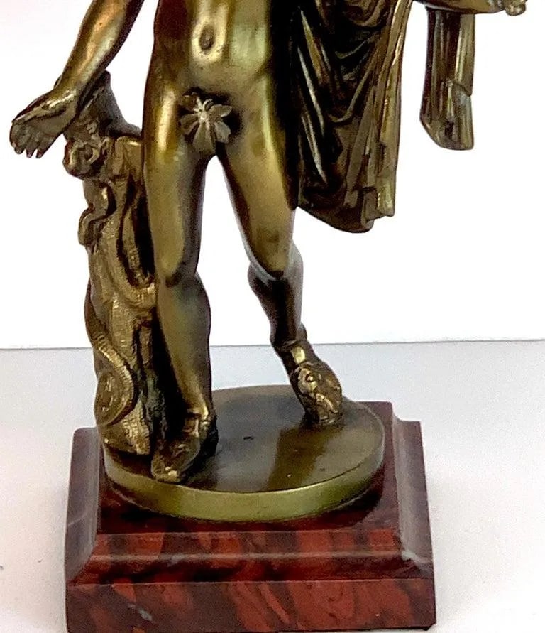 Grand Tour Bronze Apollo Belvedere after Leochares, Votive or Oil Lamp - 10
