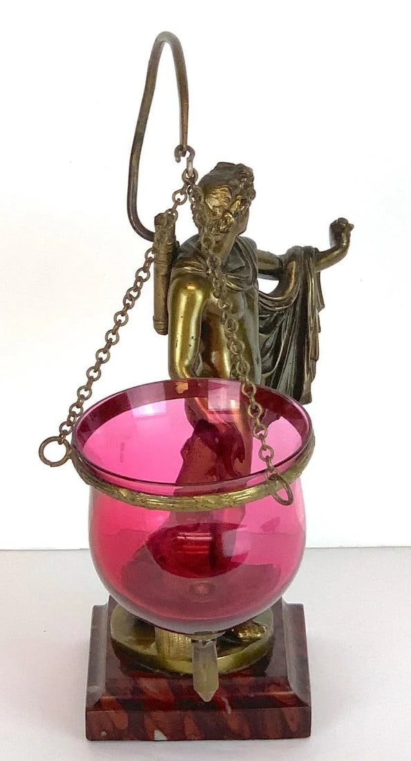 Grand Tour Bronze Apollo Belvedere after Leochares, Votive or Oil Lamp - 11