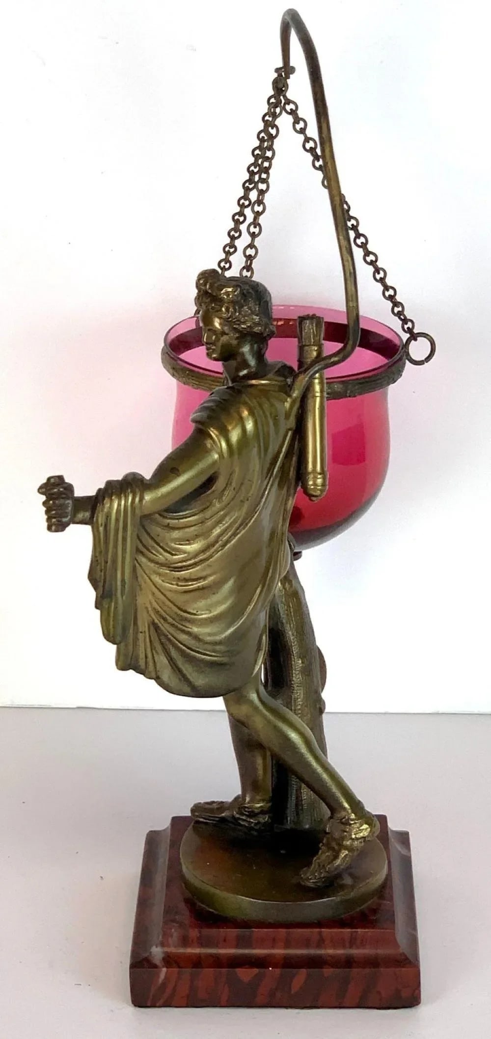 Grand Tour Bronze Apollo Belvedere after Leochares, Votive or Oil Lamp - 7