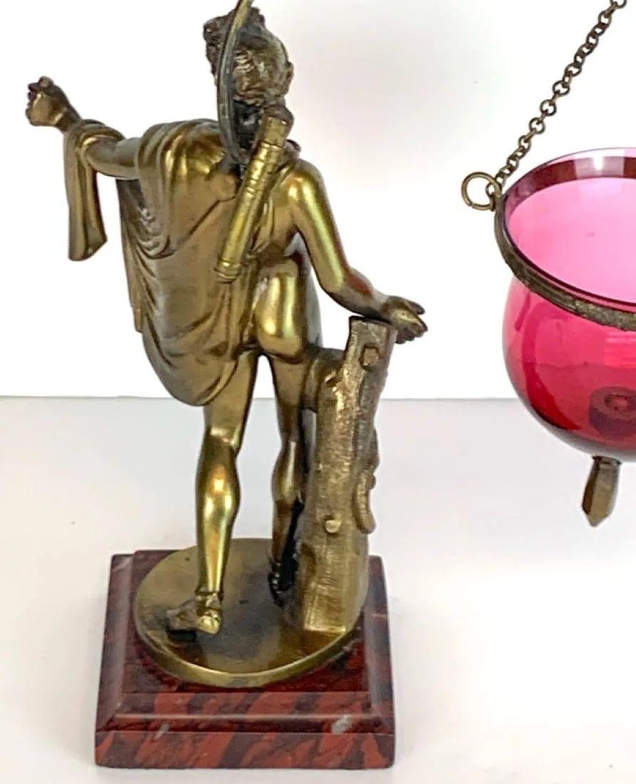 Grand Tour Bronze Apollo Belvedere after Leochares, Votive or Oil Lamp - 8