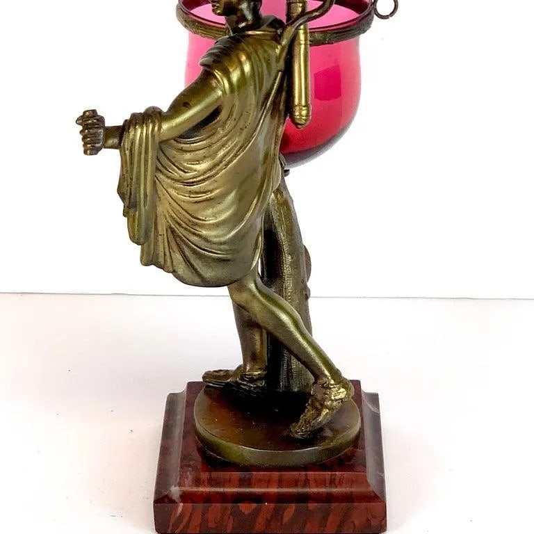 Grand Tour Bronze Apollo Belvedere after Leochares, Votive or Oil Lamp - 9