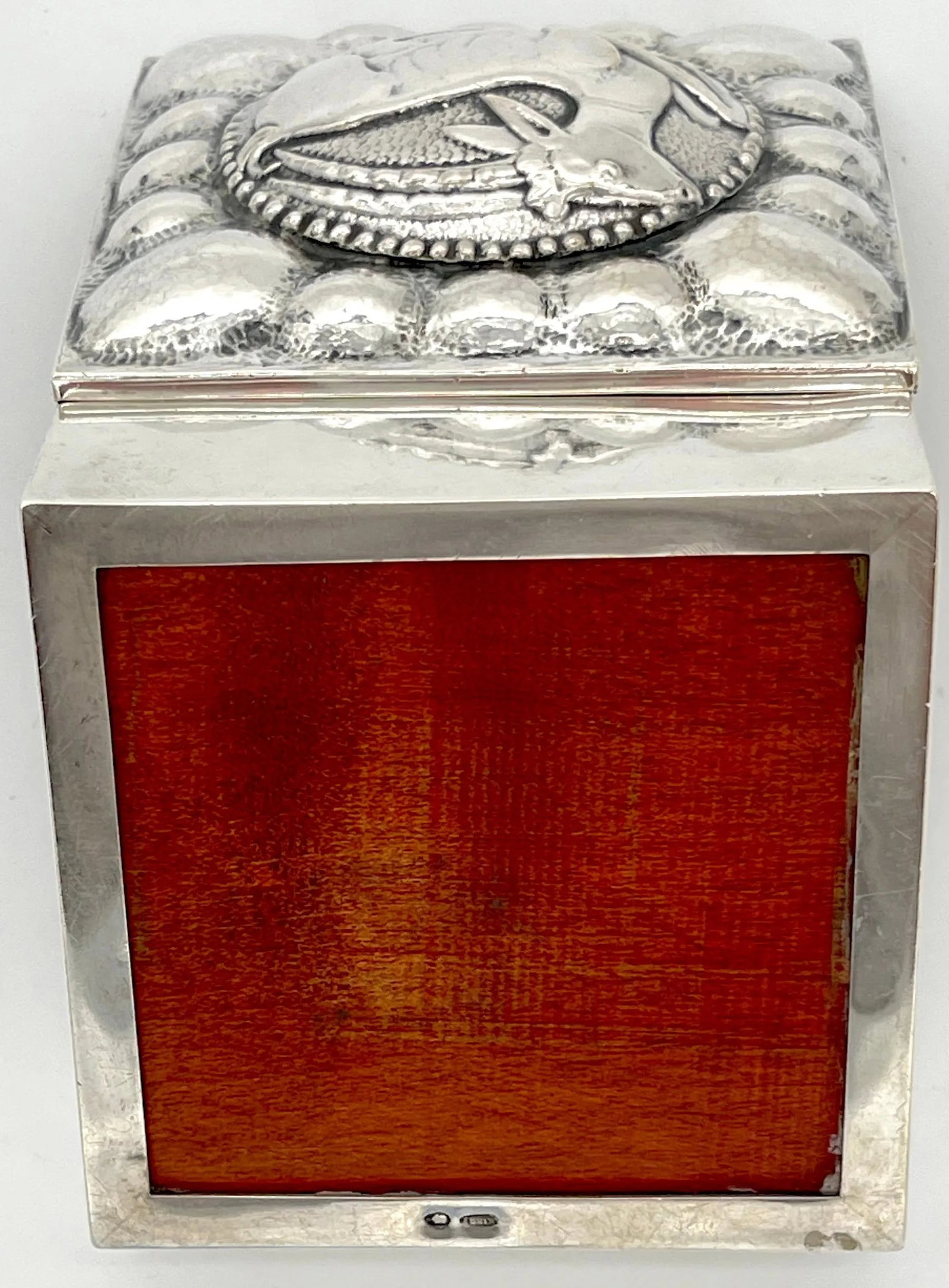 Fine French Sterling Art Deco Ram Motif Square Table Box, Circa 1925 - 4