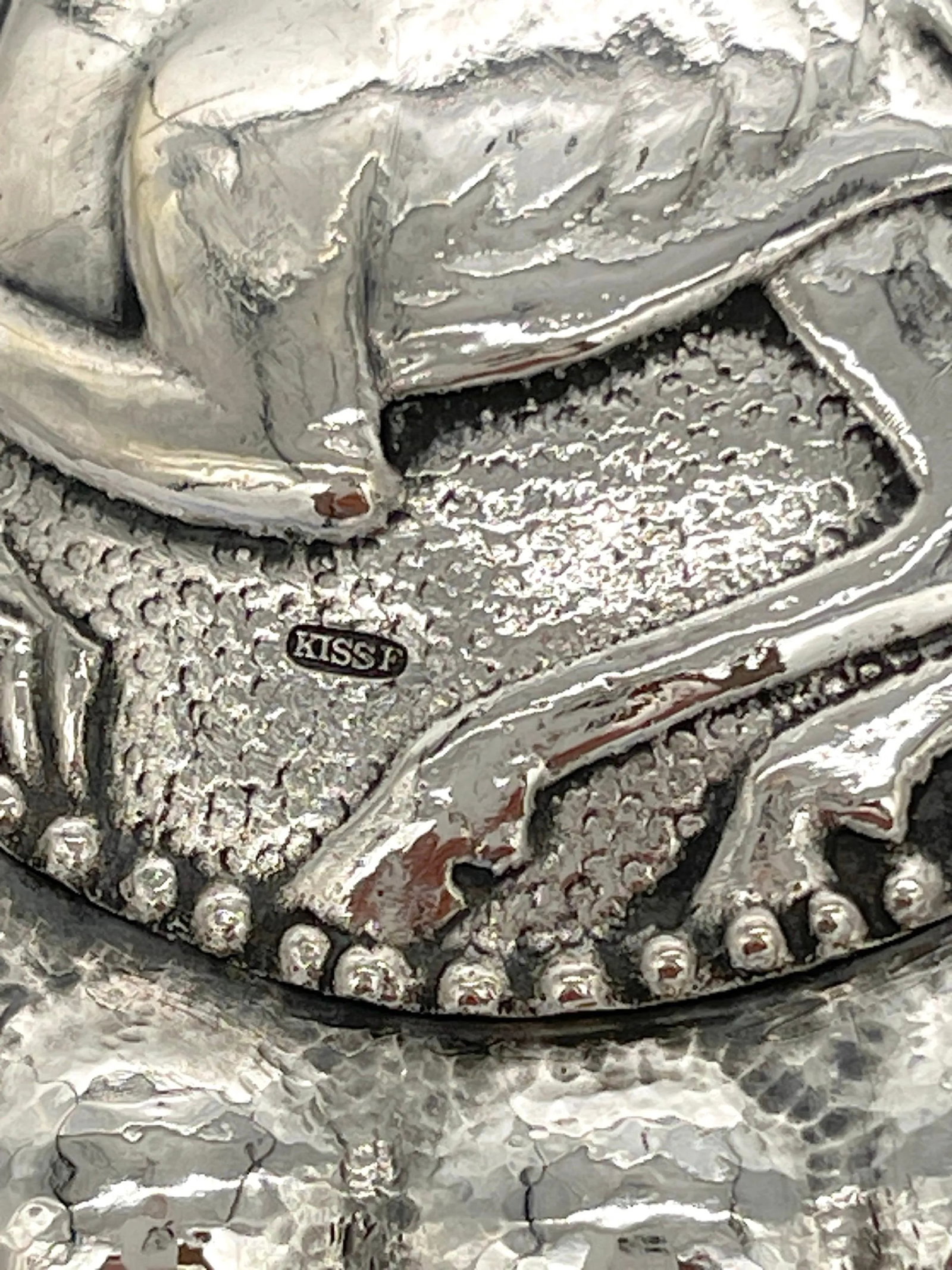 Fine French Sterling Art Deco Ram Motif Square Table Box, Circa 1925 - 6