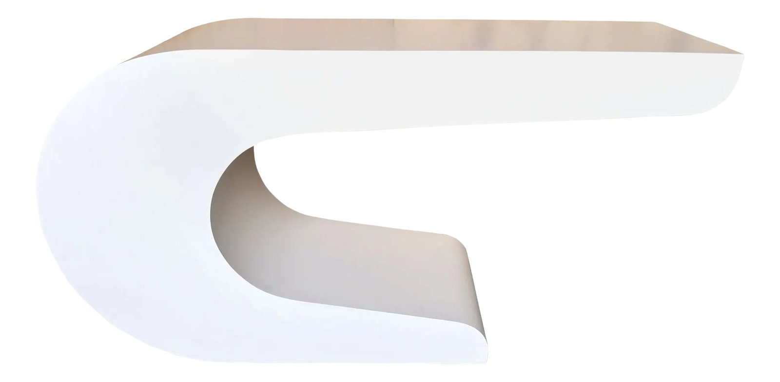 Pierre Cardin White Laquer Waterfall Console Table: Pierre Cardin White Laquer Waterfall Console Table France, circa 1970s Experience the epitome of 1970s chic with this Pierre Cardin White Lacquer Waterfall Console Table. Crafted in France circa