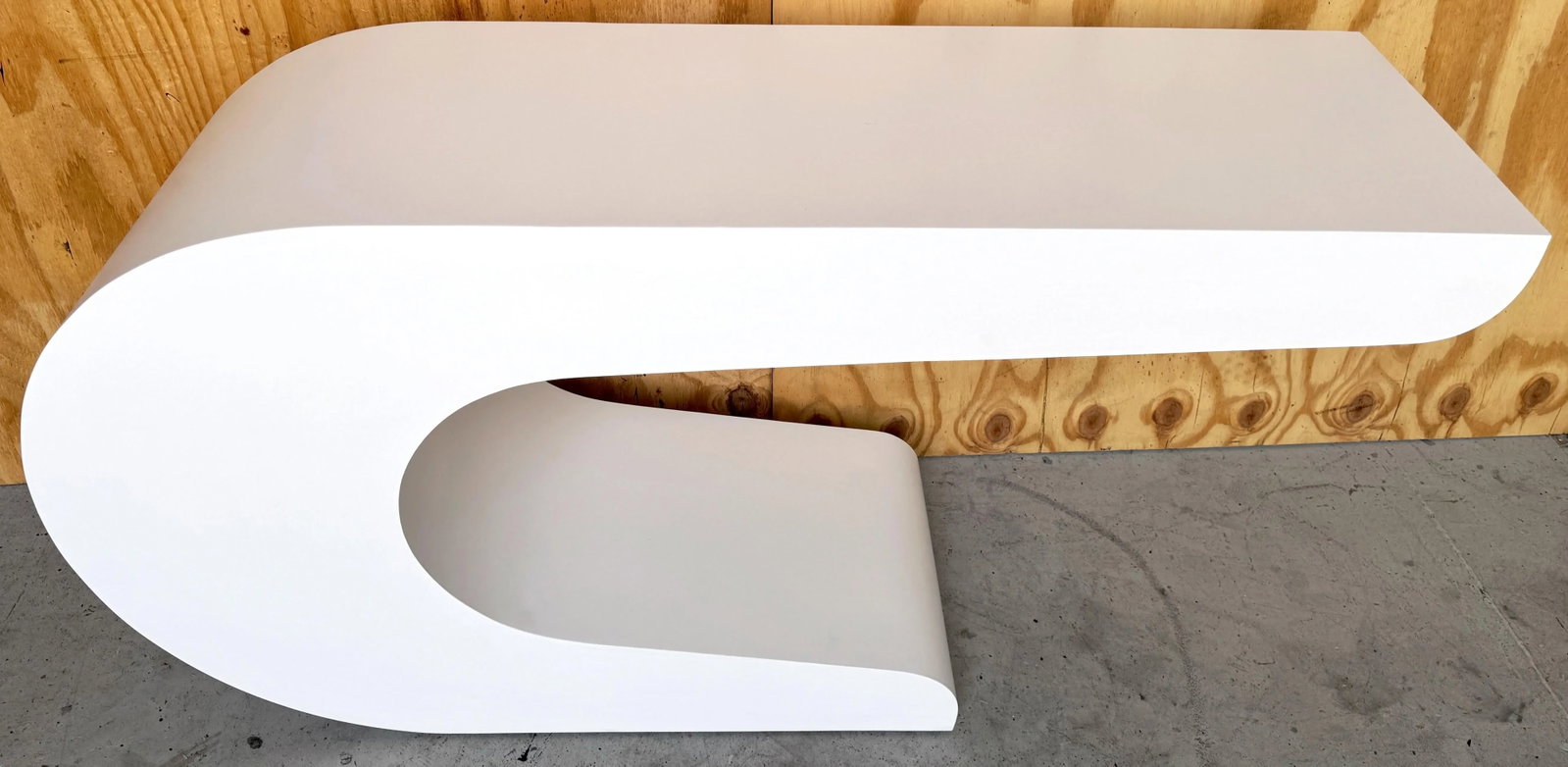 Pierre Cardin White Laquer Waterfall Console Table - 3