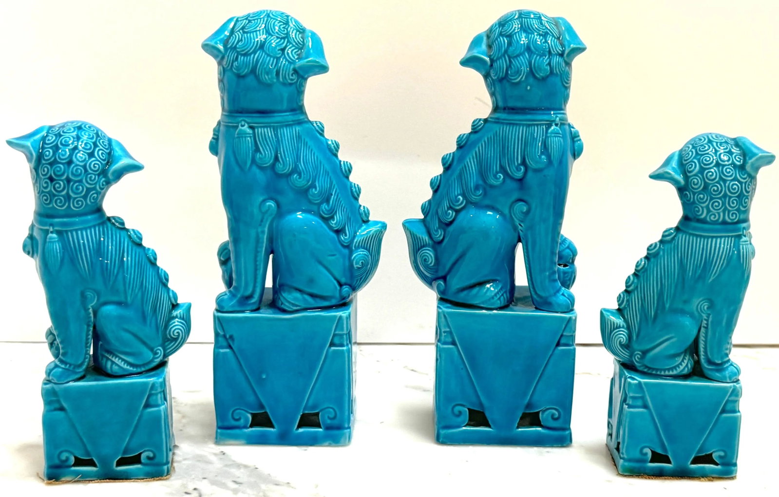 Turquoise Chinese Export Foo Dogs - Set of 4 - 4