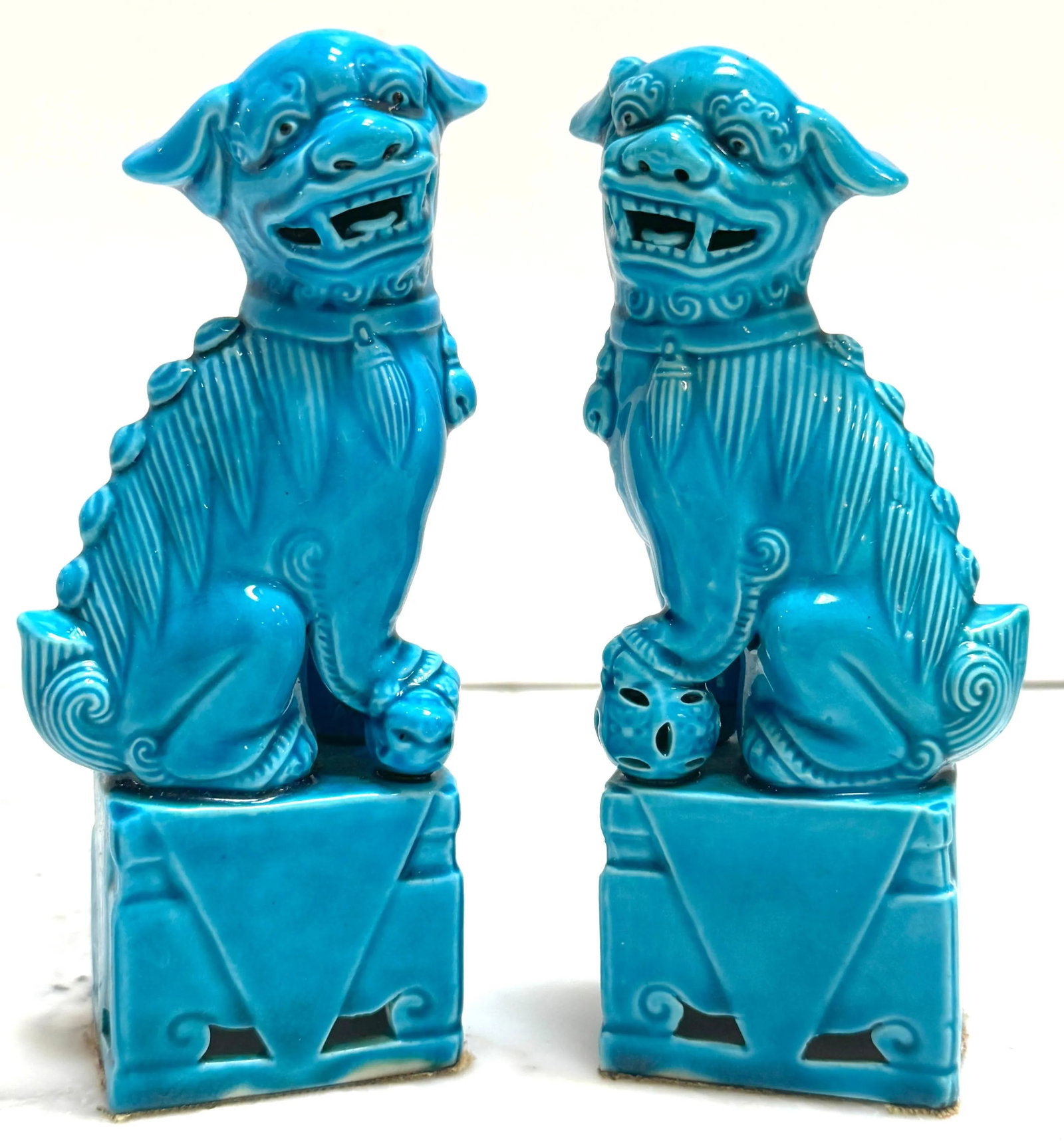 Turquoise Chinese Export Foo Dogs - Set of 4 - 8
