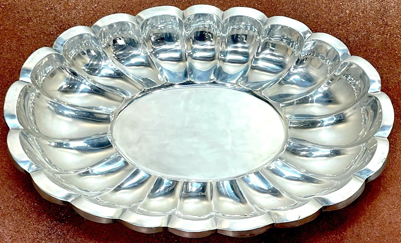 Monumental Arthur Court Neoclassical / Southwest Style Oval Salvers/Trays - a Pair - 10