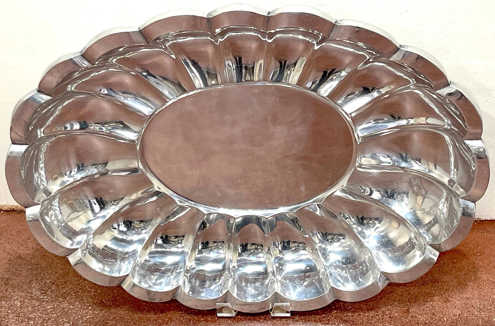 Monumental Arthur Court Neoclassical / Southwest Style Oval Salvers/Trays - a Pair - 12