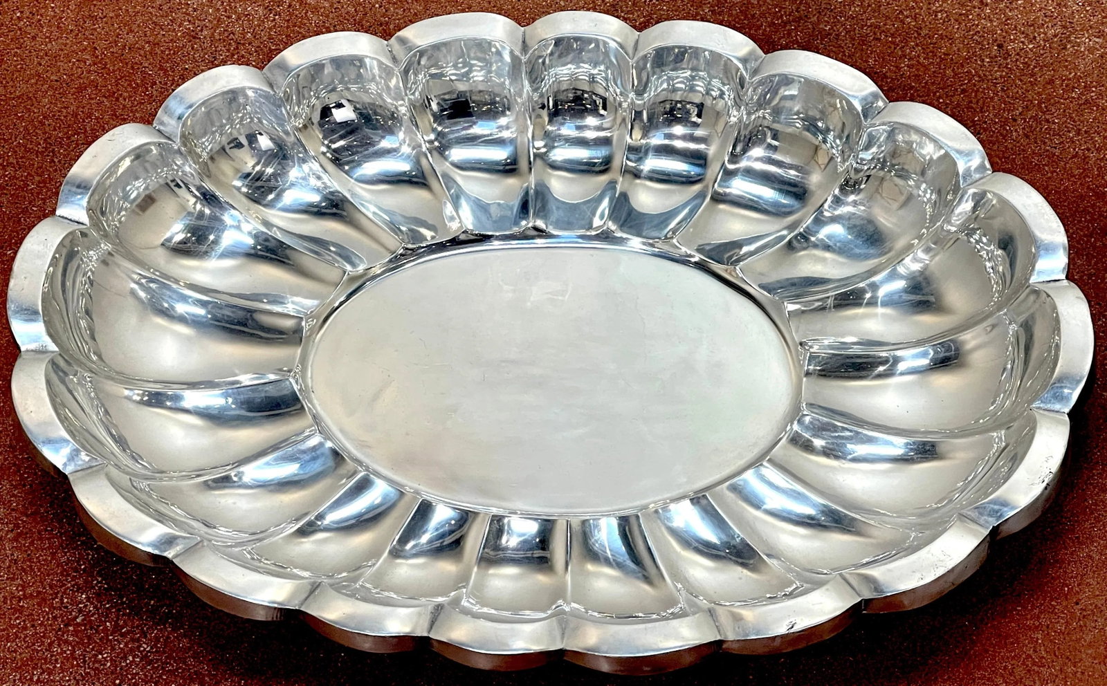 Monumental Arthur Court Neoclassical / Southwest Style Oval Salvers/Trays - a Pair - 7