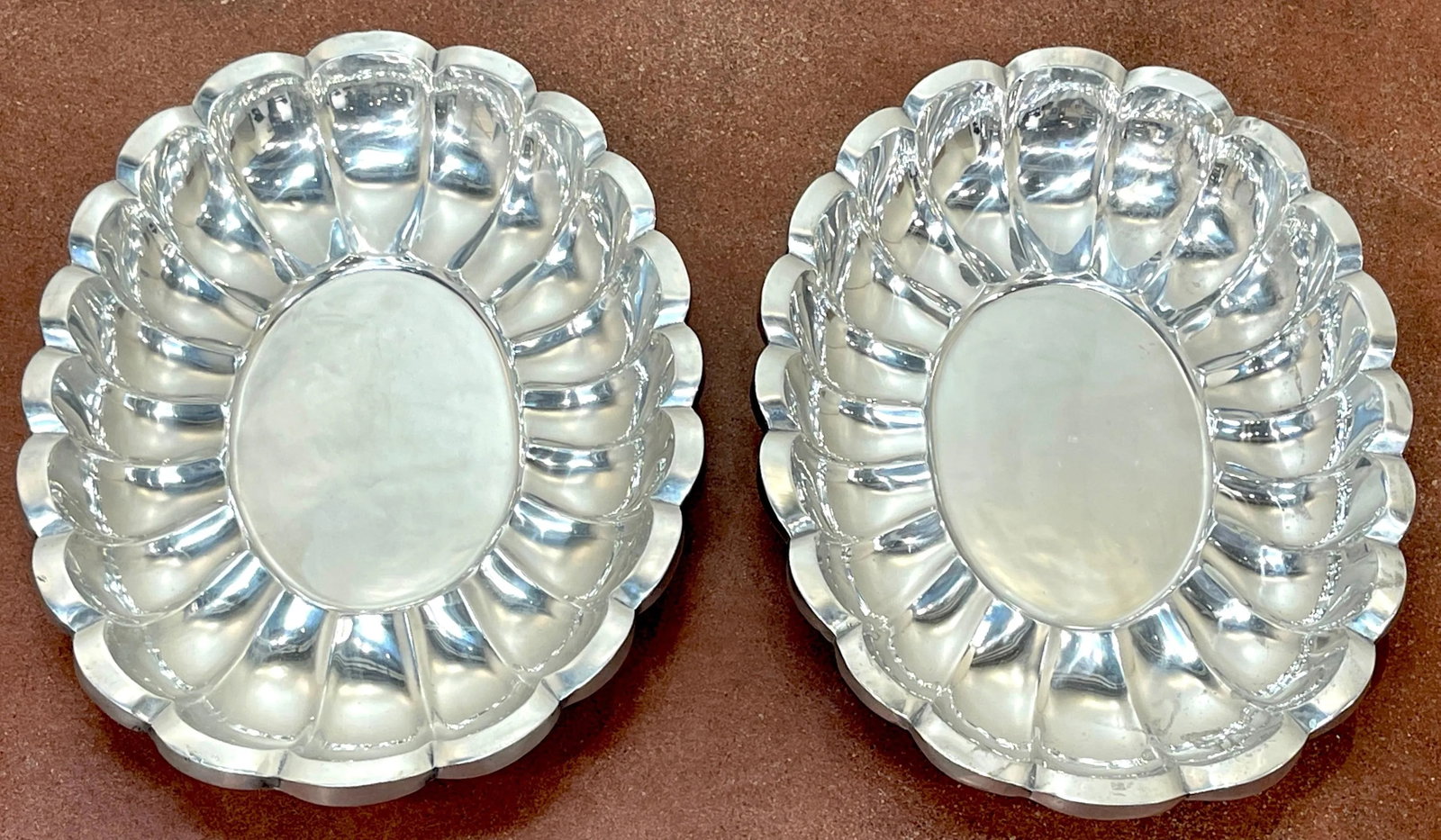 Monumental Arthur Court Neoclassical / Southwest Style Oval Salvers/Trays - a Pair - 8