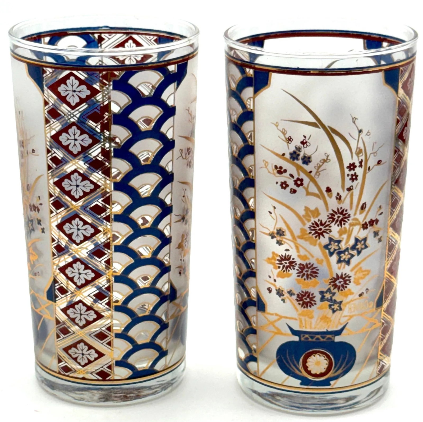 Chinoiserie' Pattern Tom Collins/ Tall Glasses by Culver USA, Circa 1960s - Set of 12 - 6