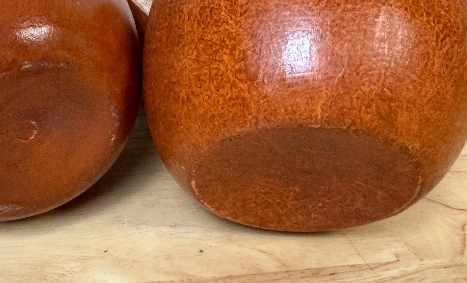 Two 20th Century English Style Polychromed Carved Wood Apple Boxes/ Tea Caddies - a Pair - 2