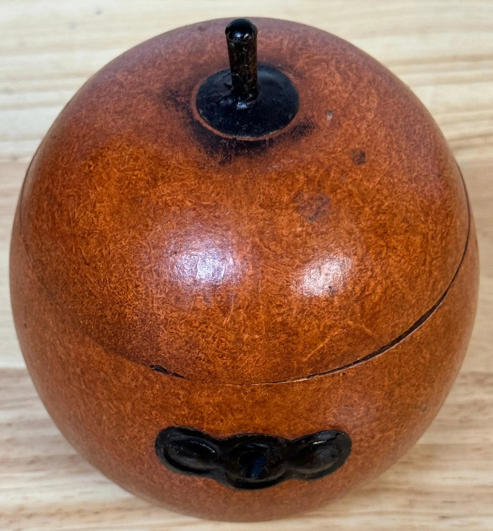 Two 20th Century English Style Polychromed Carved Wood Apple Boxes/ Tea Caddies - a Pair - 4