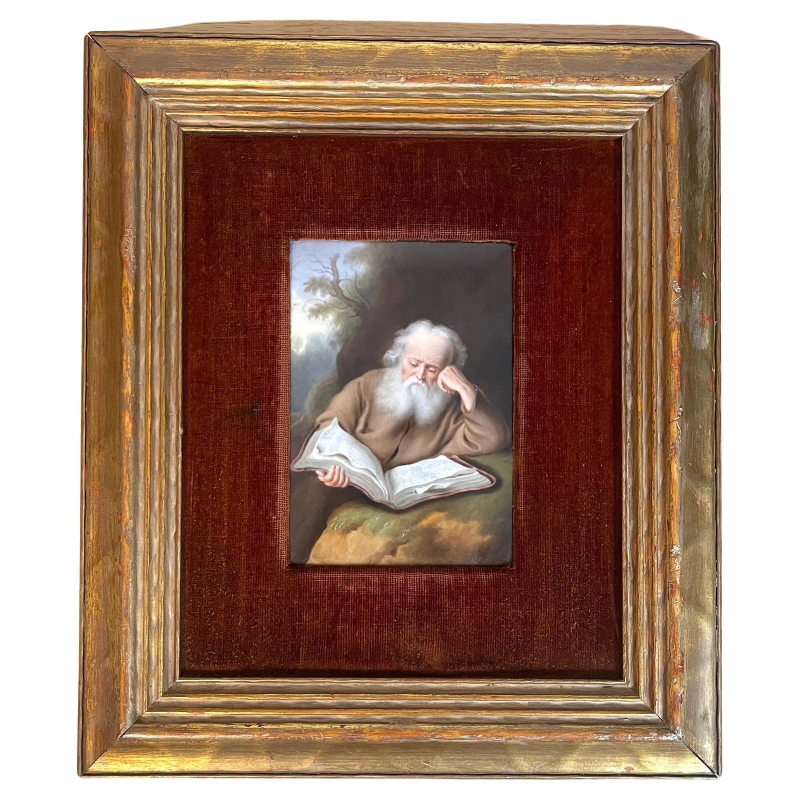 Old Master Painting on Porcelain of St. Jerome, after Einsiedler Von S. Koninck - 2