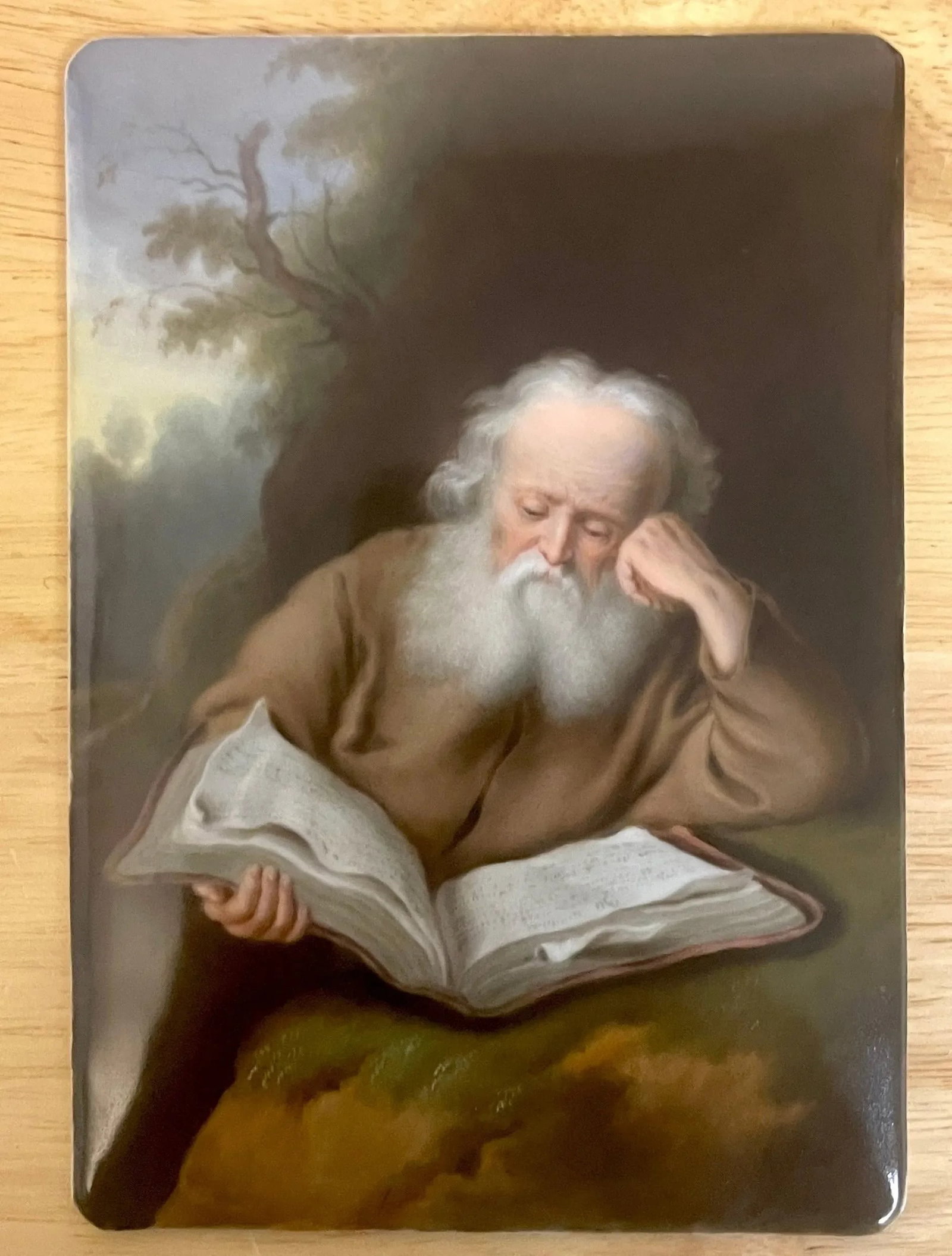 Old Master Painting on Porcelain of St. Jerome, after Einsiedler Von S. Koninck - 3