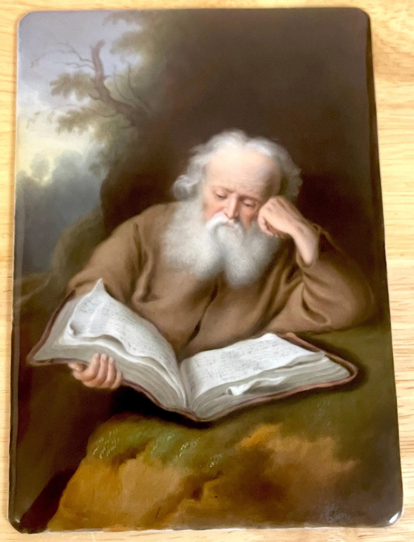Old Master Painting on Porcelain of St. Jerome, after Einsiedler Von S. Koninck - 4