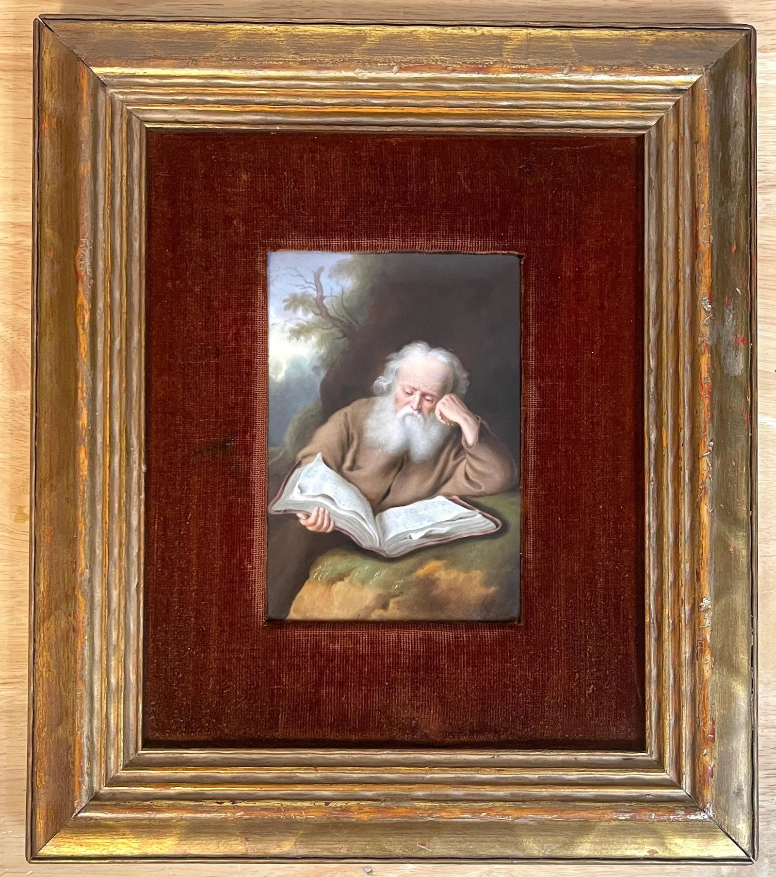 Old Master Painting on Porcelain of St. Jerome, after Einsiedler Von S. Koninck - 8