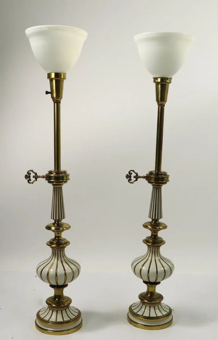 Hollywood Regency Style Table Lamps by Stiffel - a Pair - 13