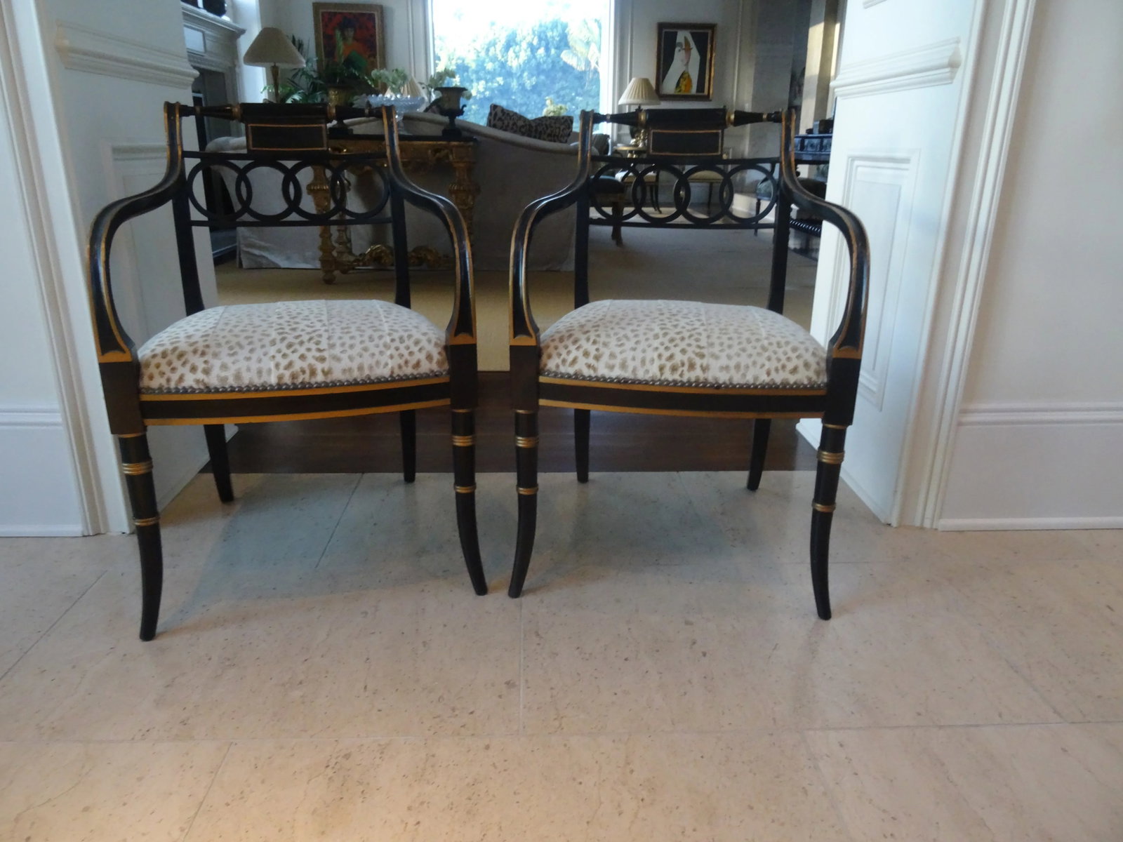 1980s Baker Regency Style Governor Alastor Chairs - Set of 2 - 3
