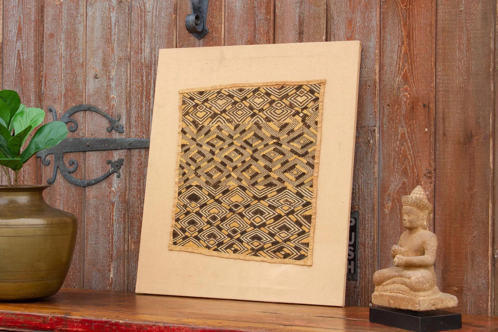 Striking Antique Kuba Raffia Panel - 3