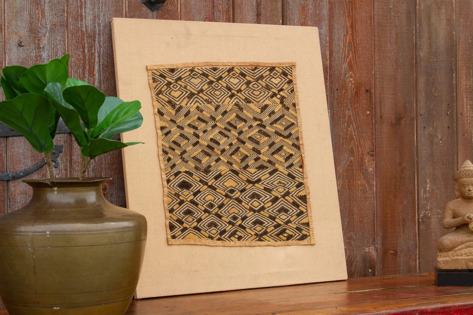 Striking Antique Kuba Raffia Panel - 4